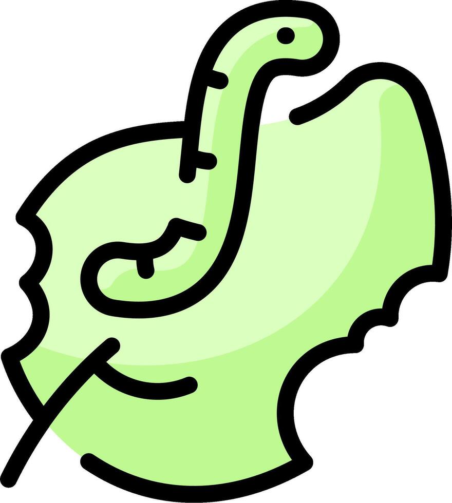 A green worm with a long tail on a white background vector