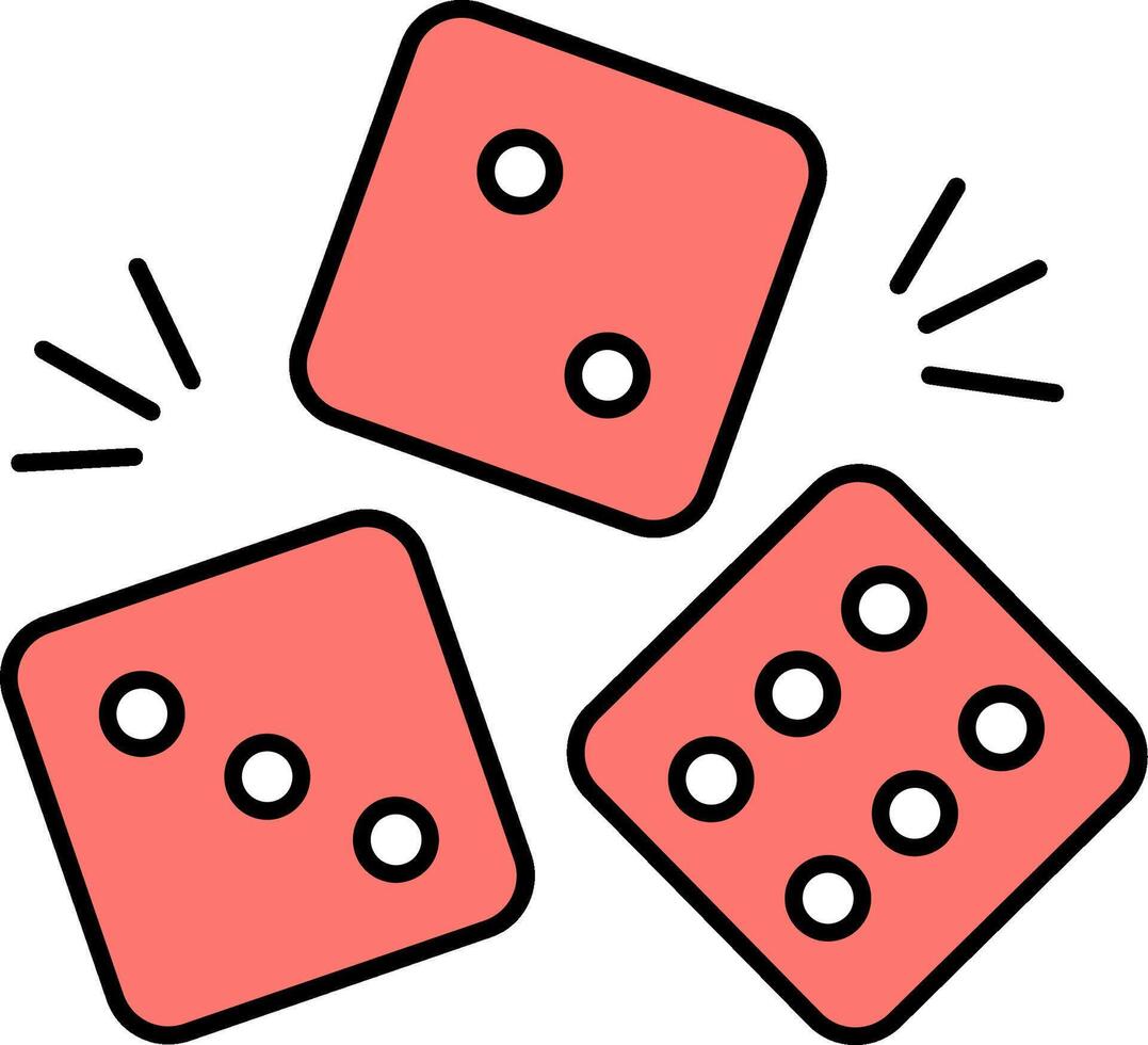 Three dice icons on a white background vector
