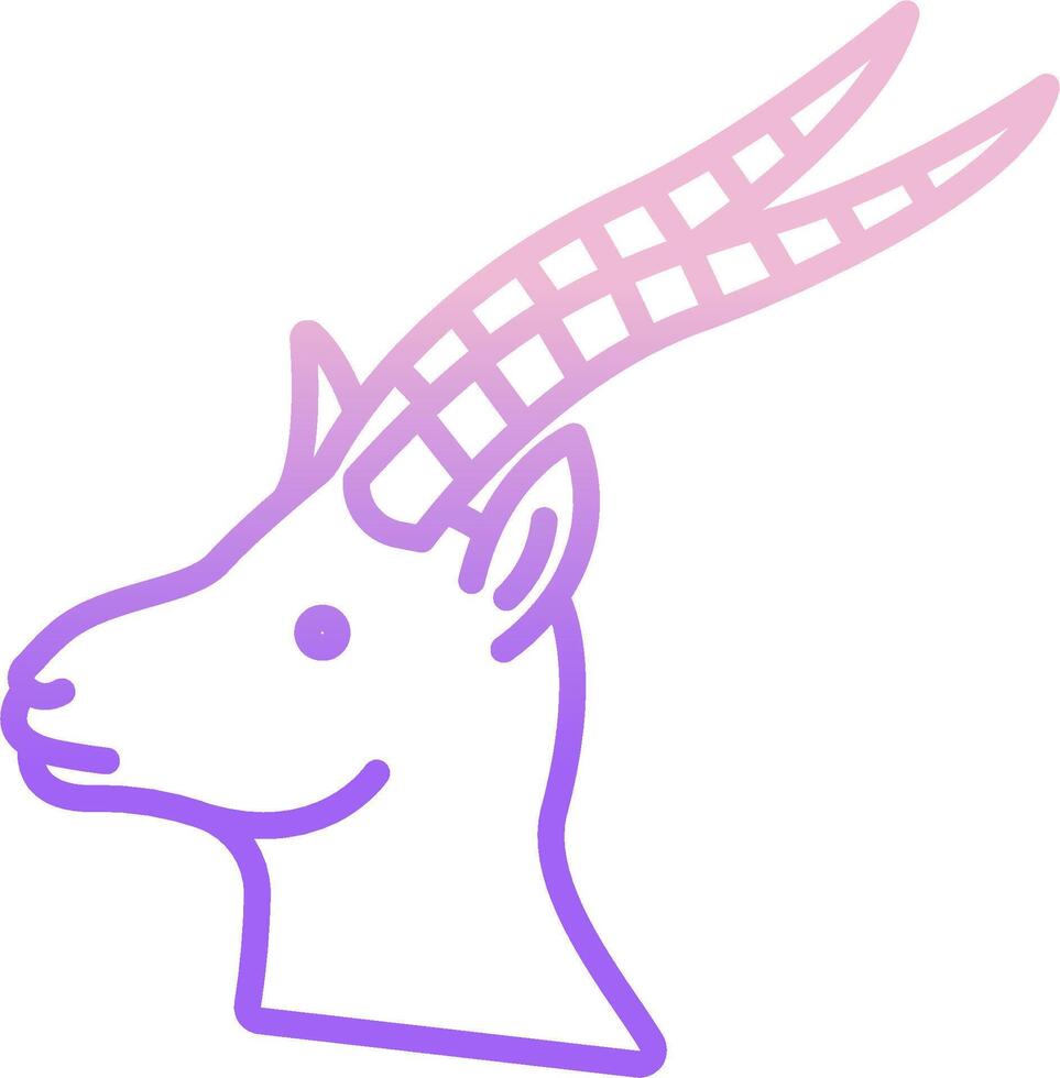 An icon of a goat with a long tail vector