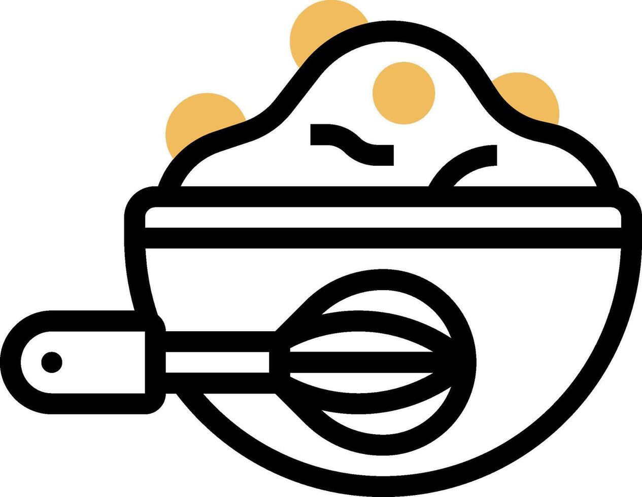 A bowl with a whisk and a spoon in it vector