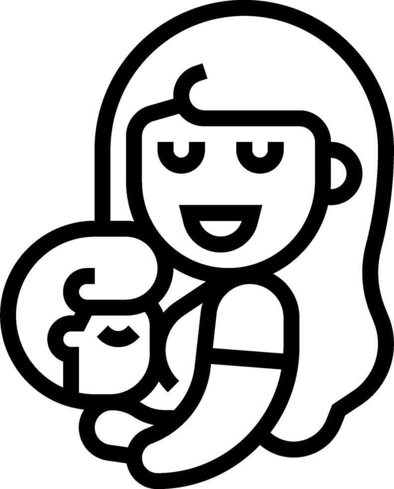 A woman holding a baby in her arms vector