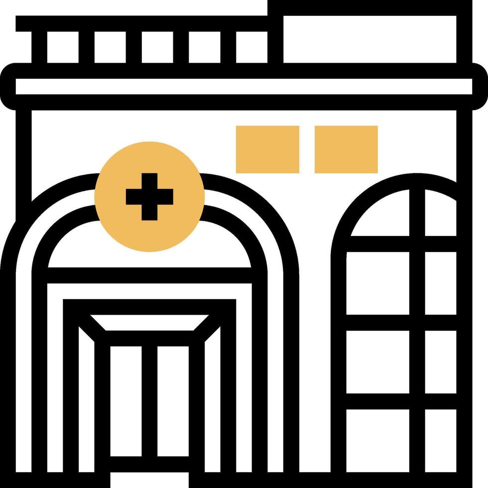 A building with a cross on it vector