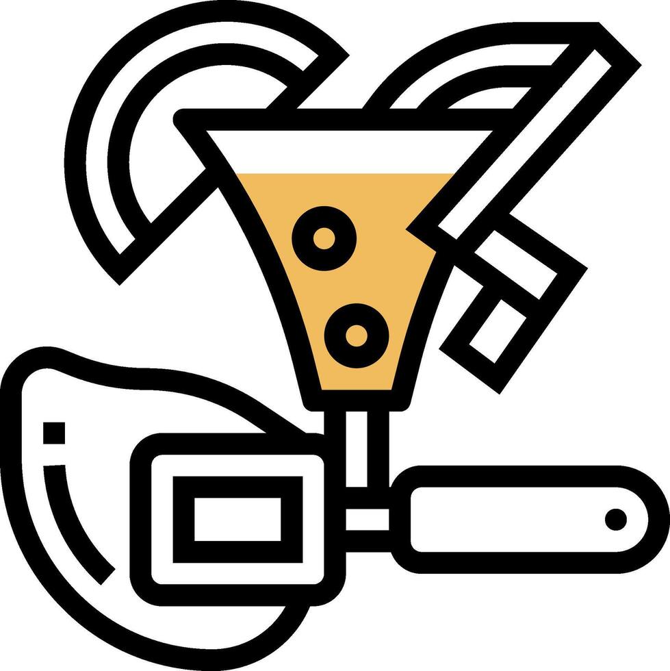A cocktail with a knife and fork vector