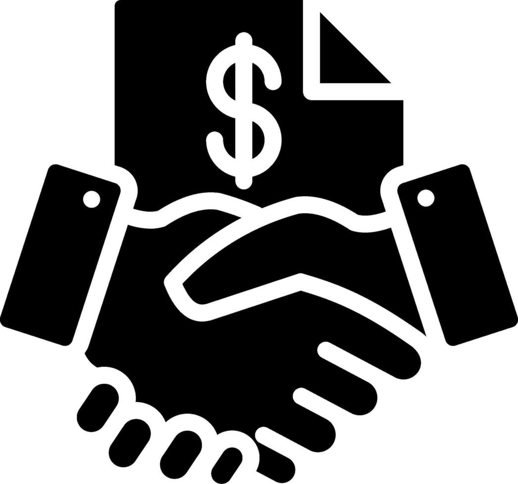 Handshake icon with dollar sign vector