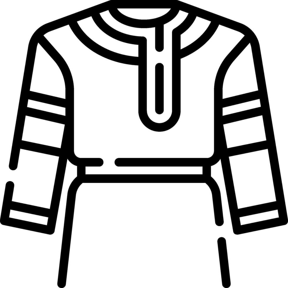 A black and white illustration of a shirt vector