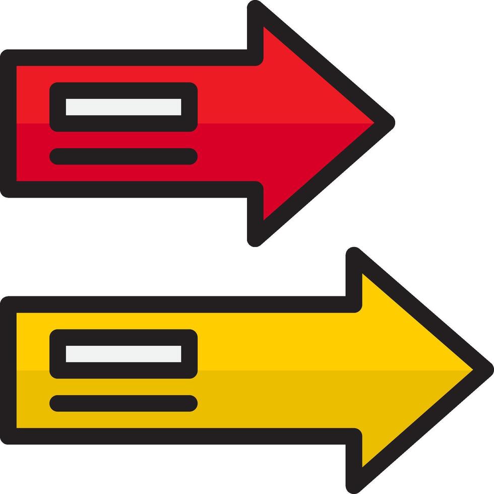 Two arrows pointing in opposite directions vector