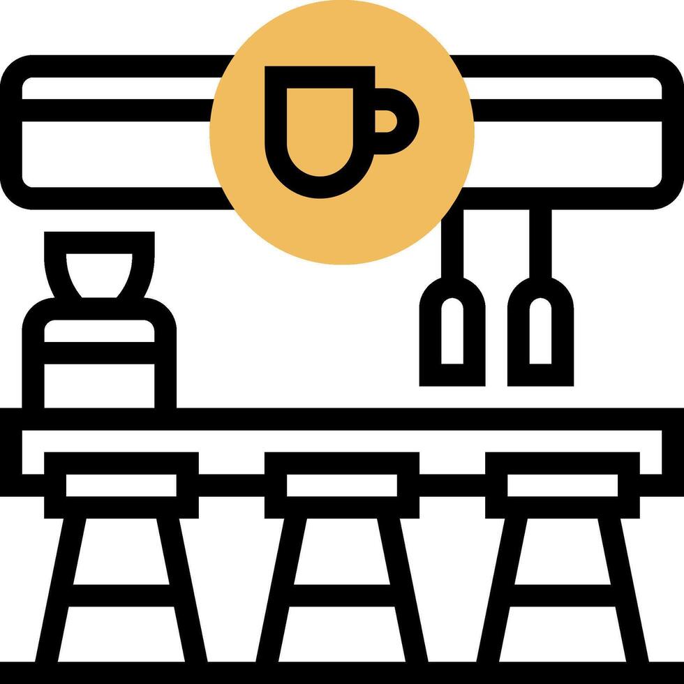 A coffee shop icon with a coffee cup and a bar vector