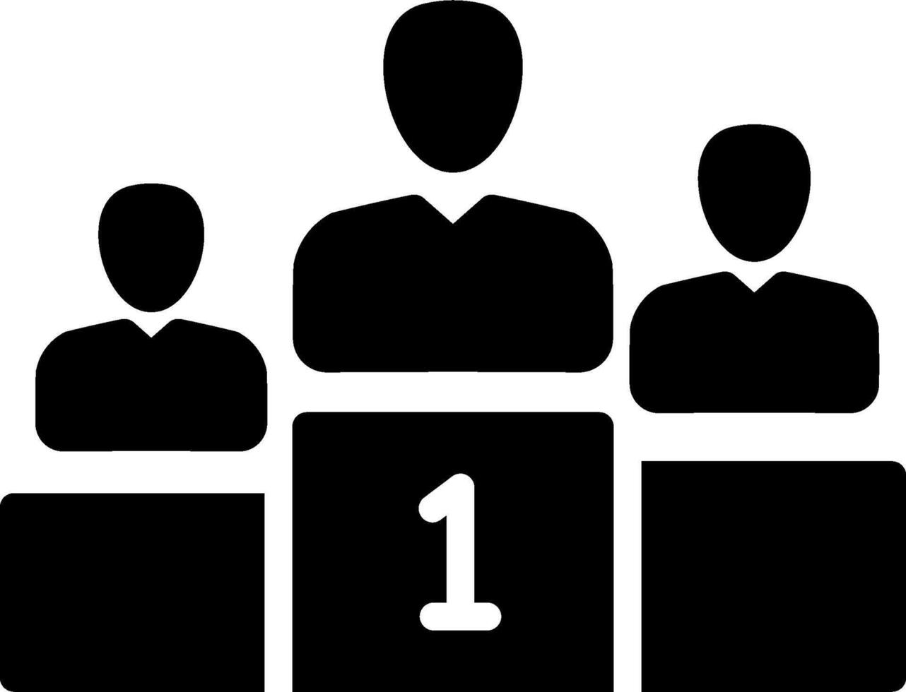 A black and white image of a podium with people sitting on it vector