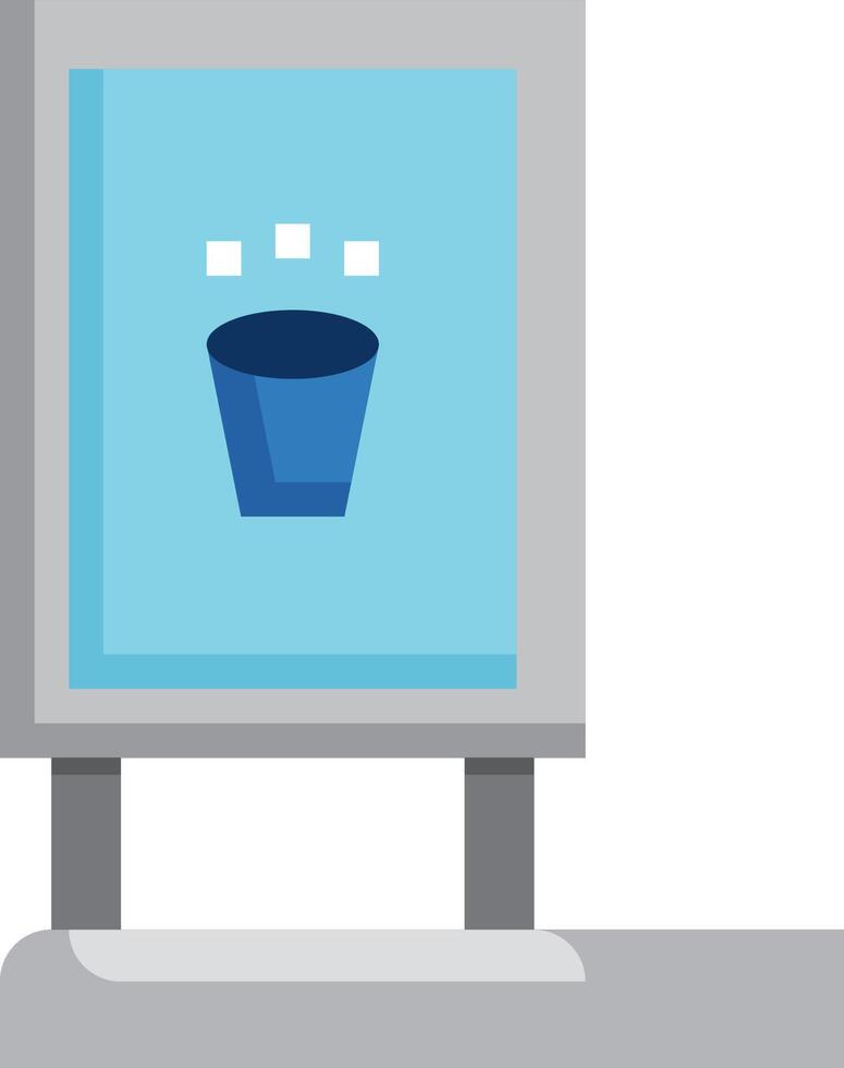 A blue bucket with a sign that says dumpster vector