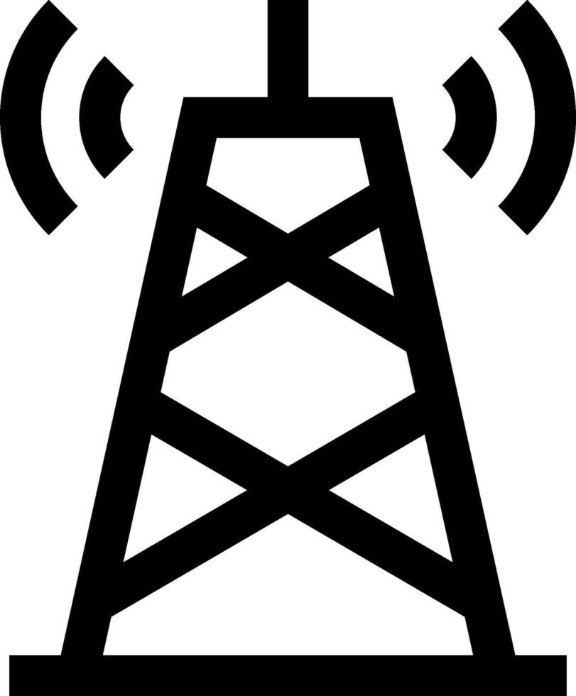 An oil well tower with a radio tower vector