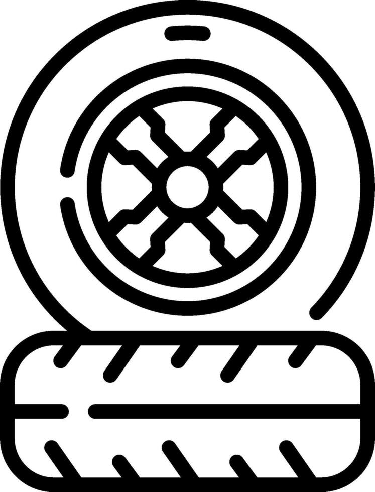 A black and white image of a tire vector