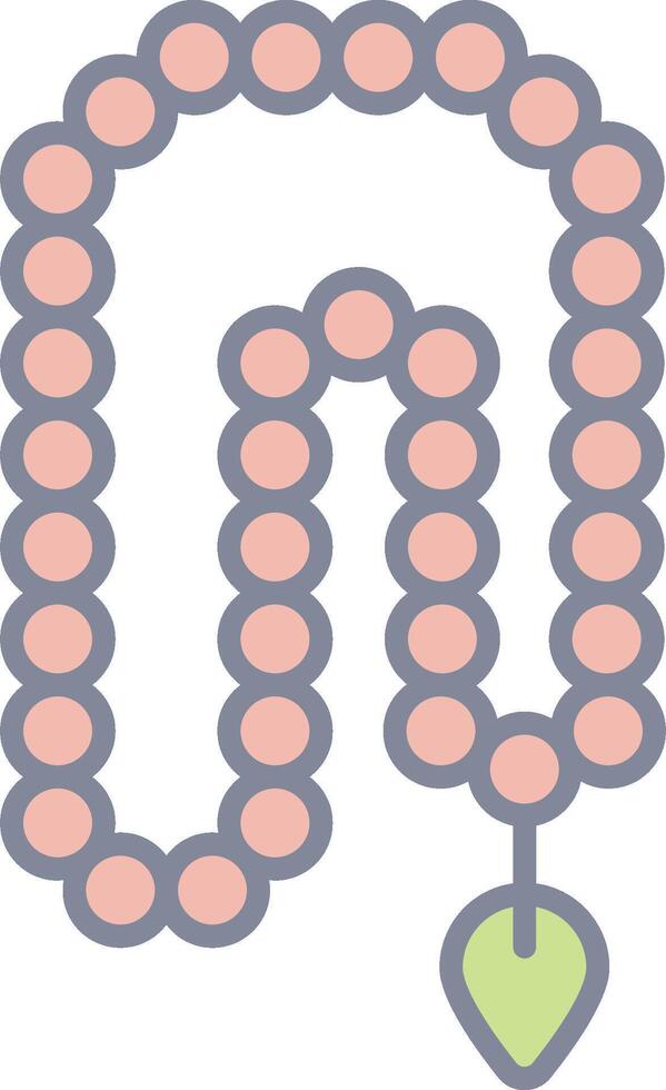 A rosary with a heart on it vector
