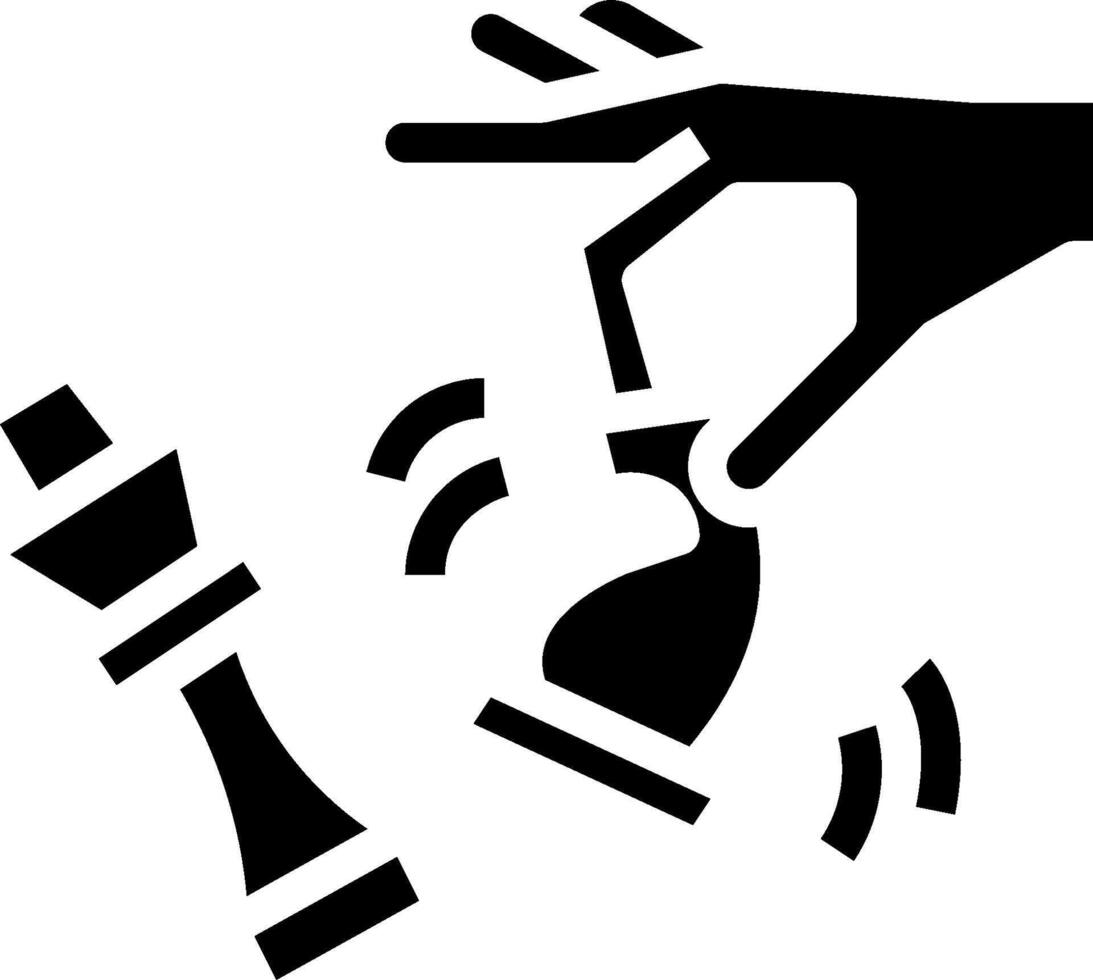 A hand reaching for a chess piece vector
