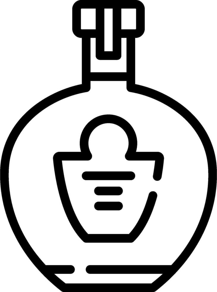 A bottle of perfume with a line drawing of a woman vector