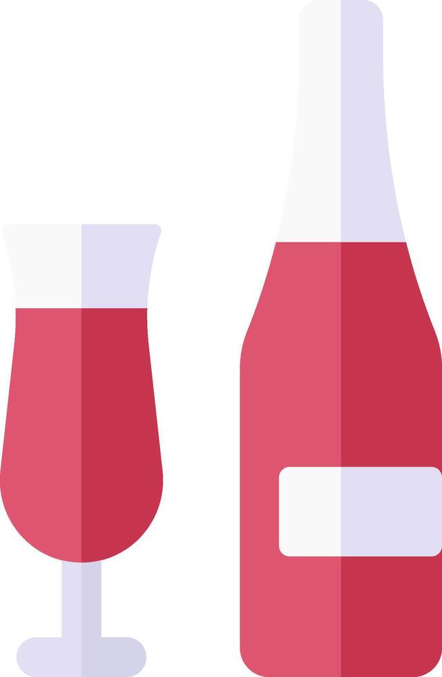 A bottle of wine and a glass of red liquid vector