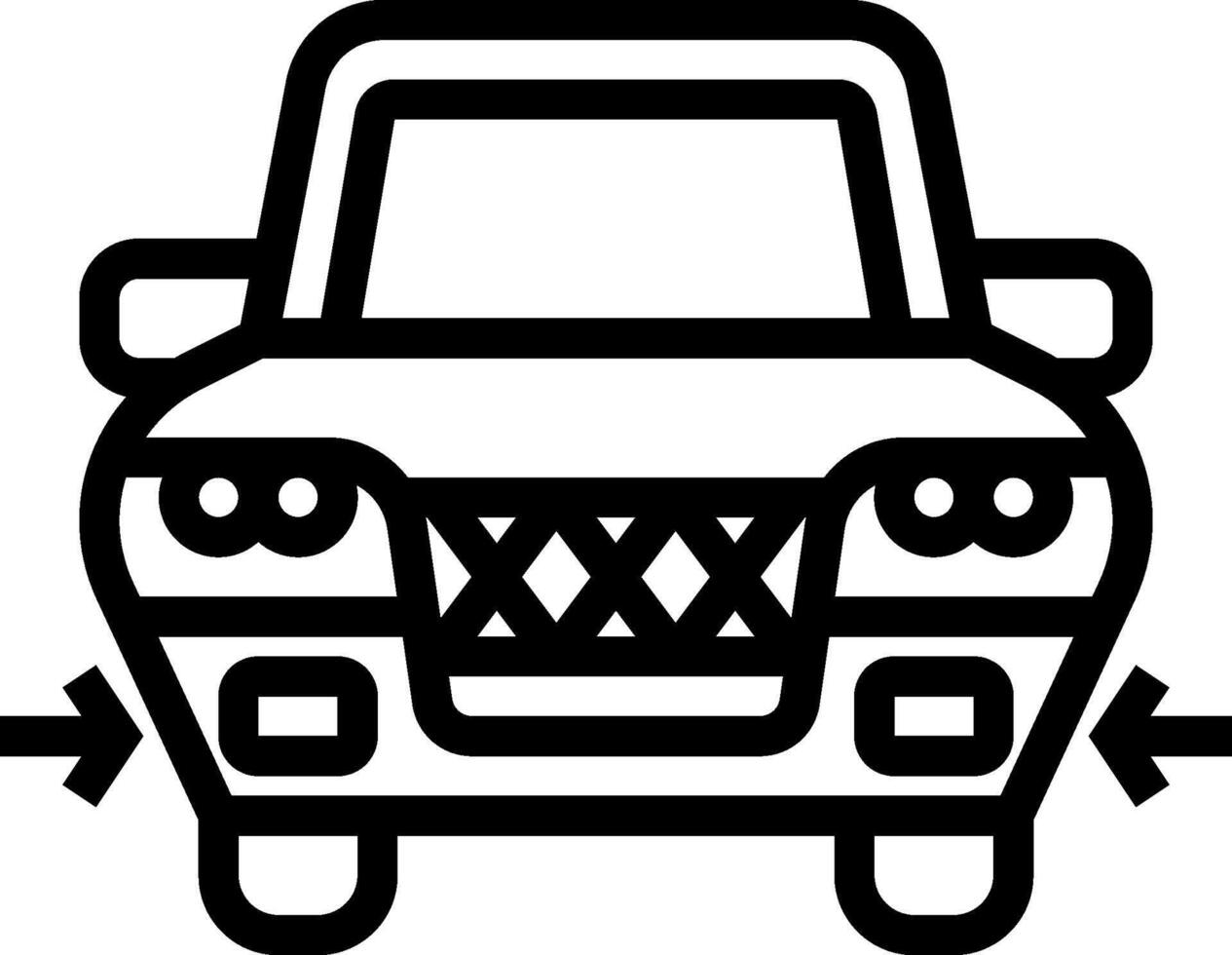 Car icon with arrow pointing to the left vector