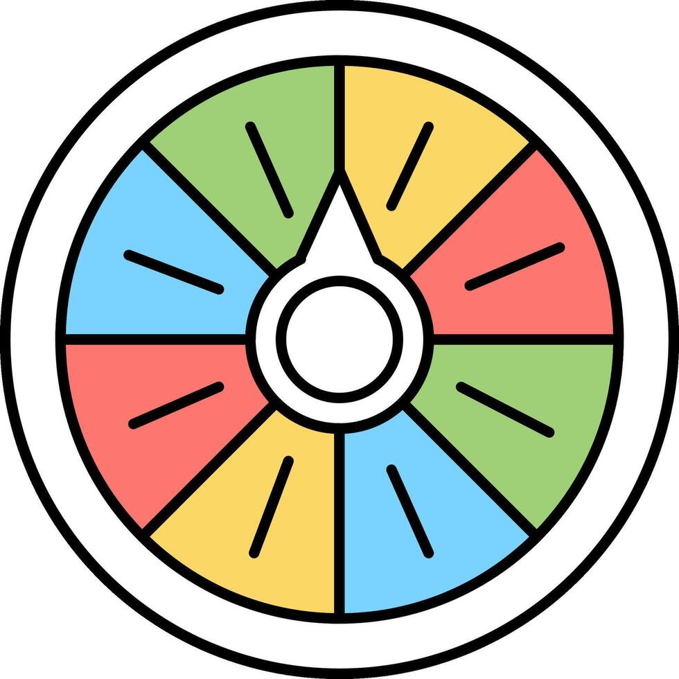 A wheel with a colorful wheel inside vector