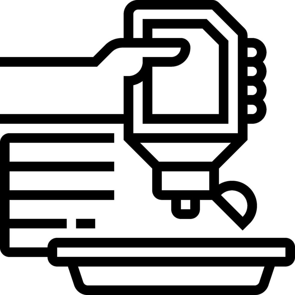 A hand pouring a liquid into a bowl vector