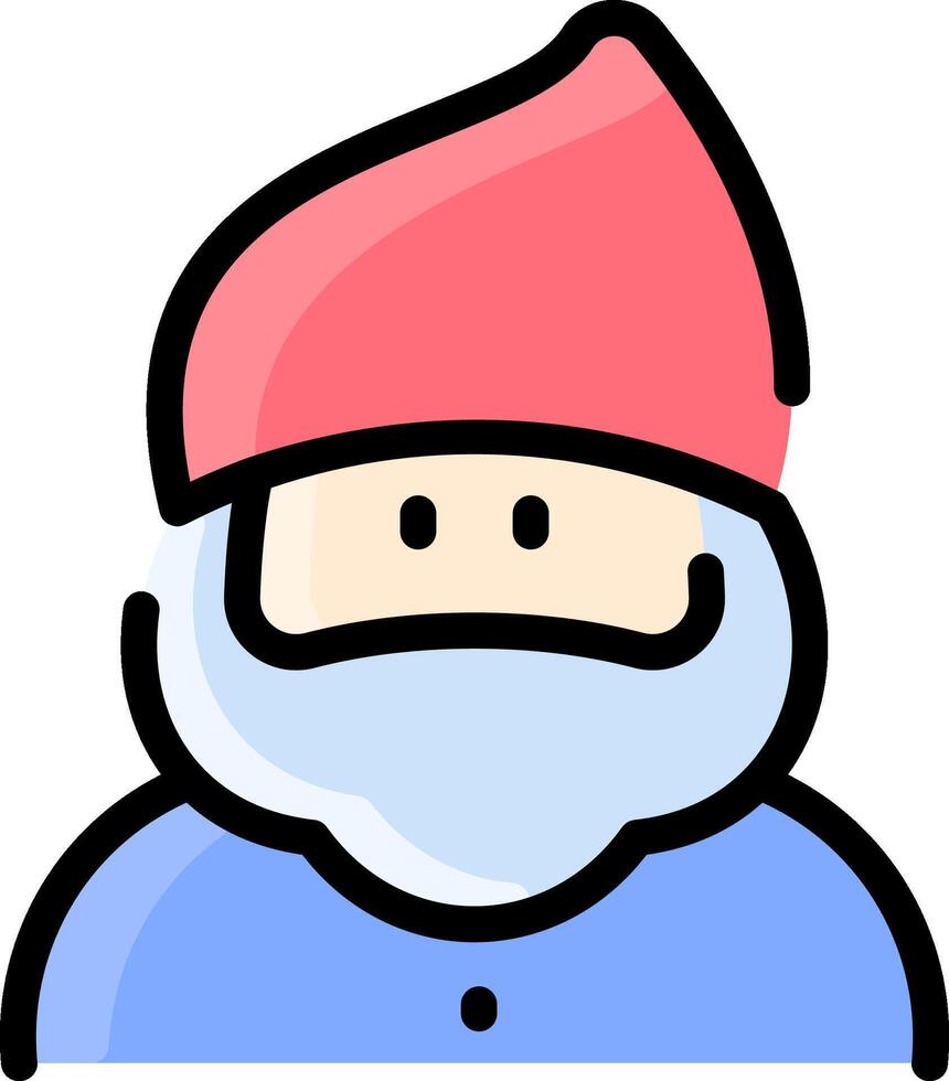 Gnome icon with a red hat vector