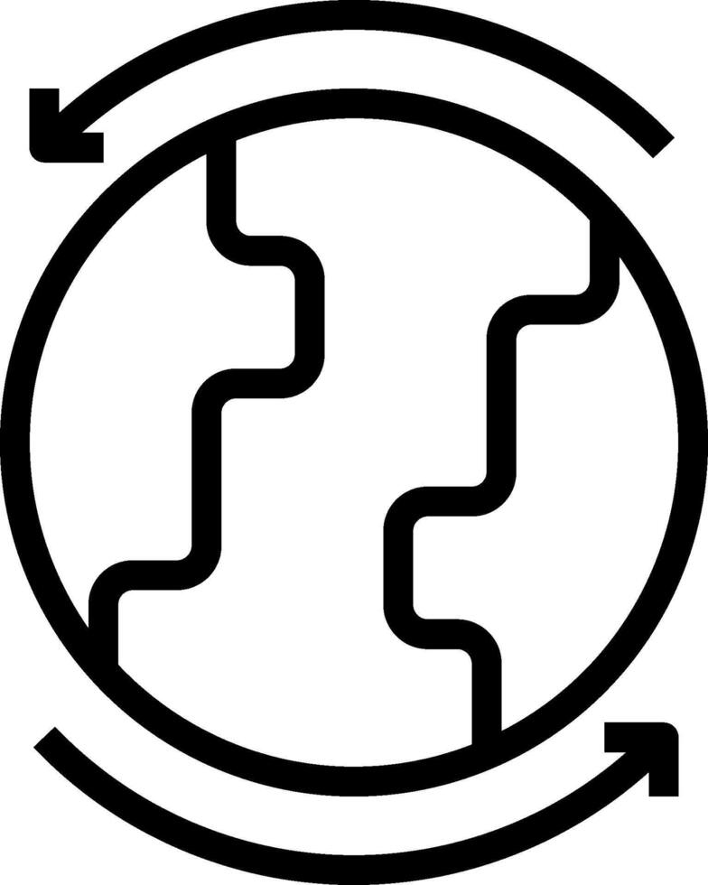 A black and white logo of a circular path vector