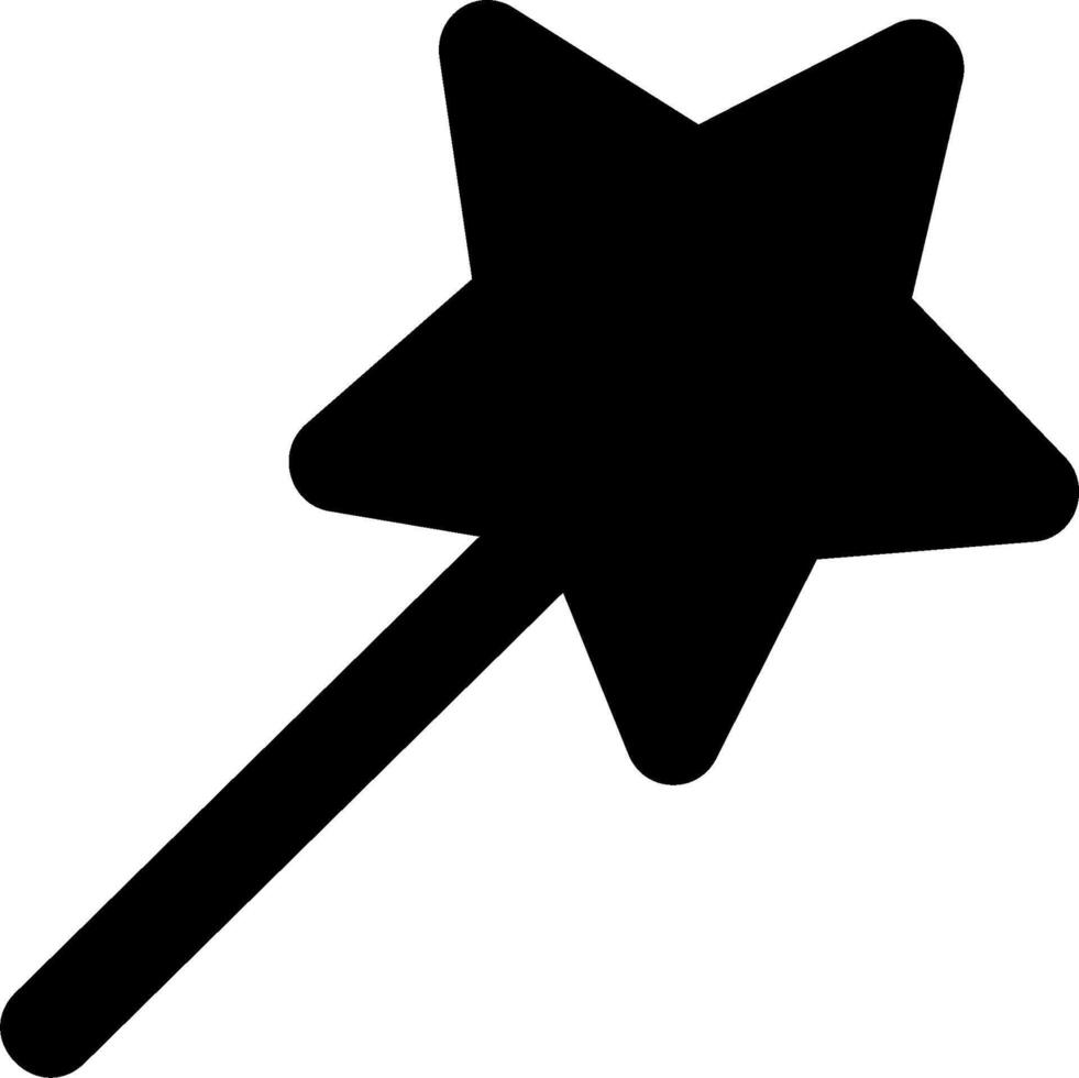 A black and white silhouette of a wand vector