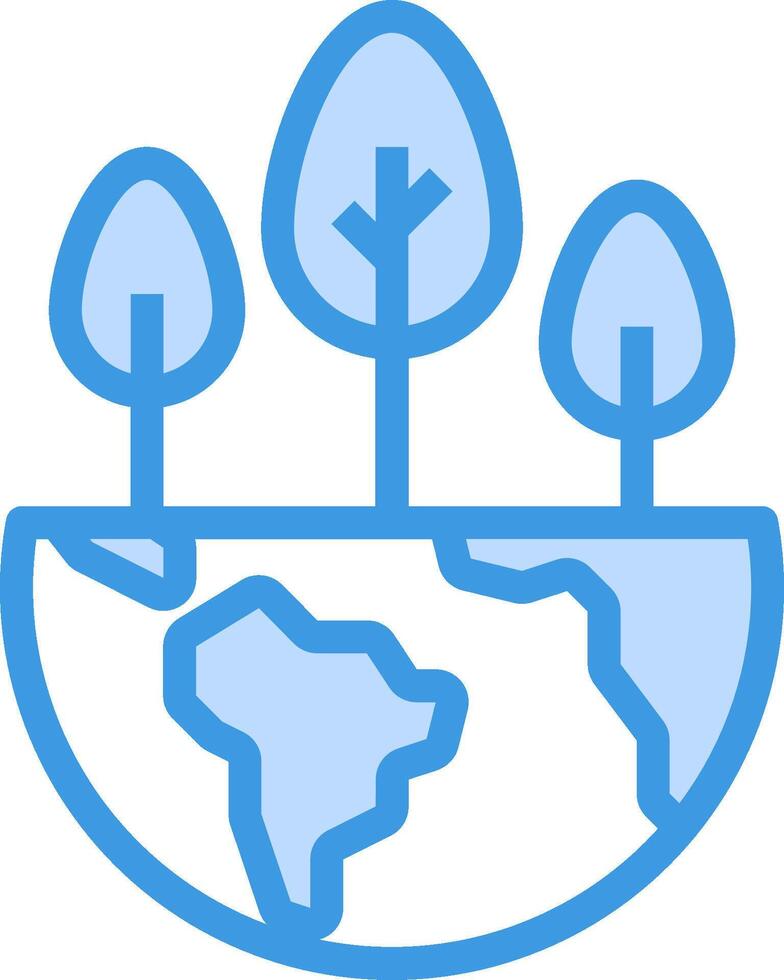 A blue and white earth with trees on it vector