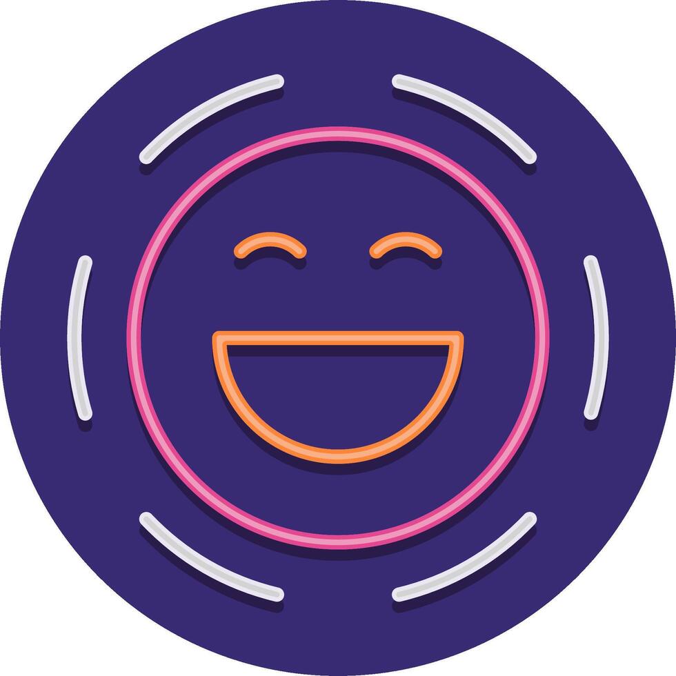 Smile icon with neon smiley face illustration vector