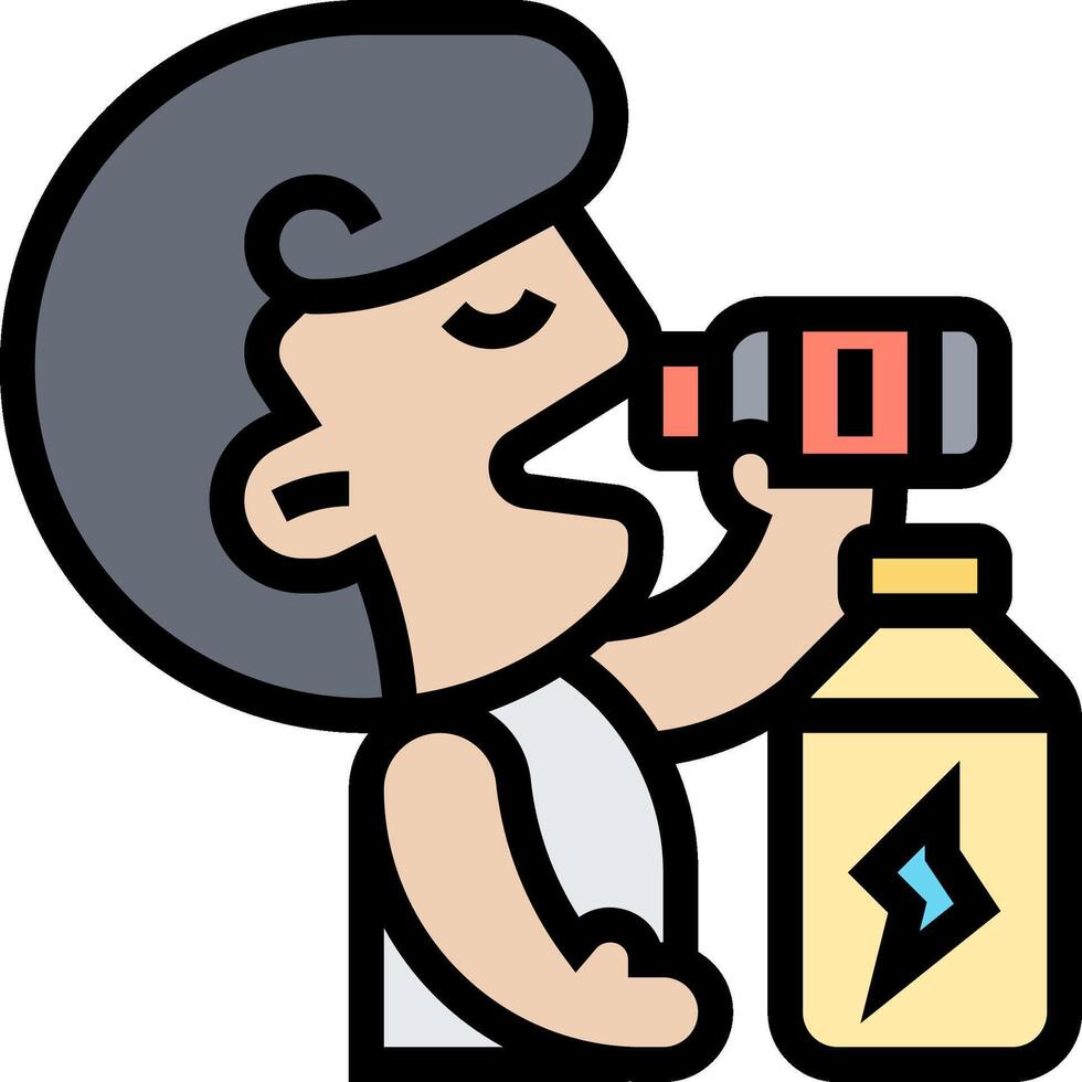 A cartoon man drinking from a bottle vector