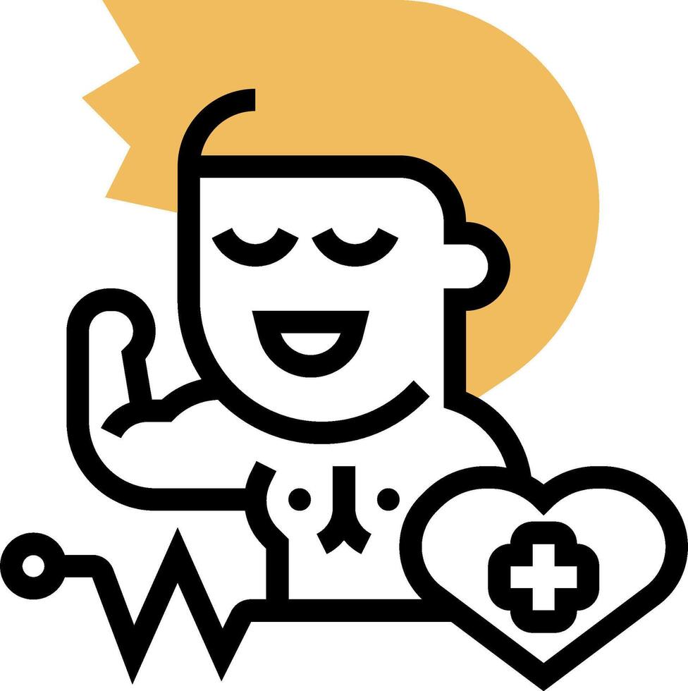 A cartoon man with a heart and a stethoscope vector