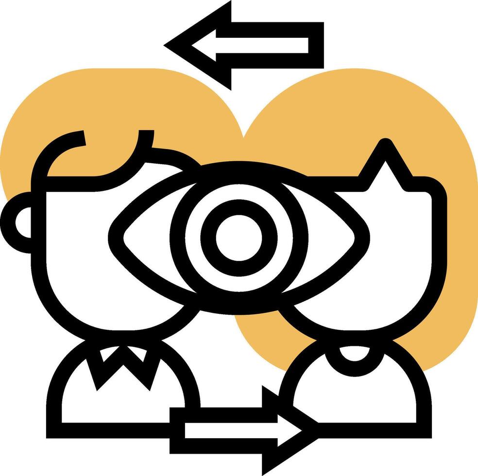 A person with an eye and a person with a person vector