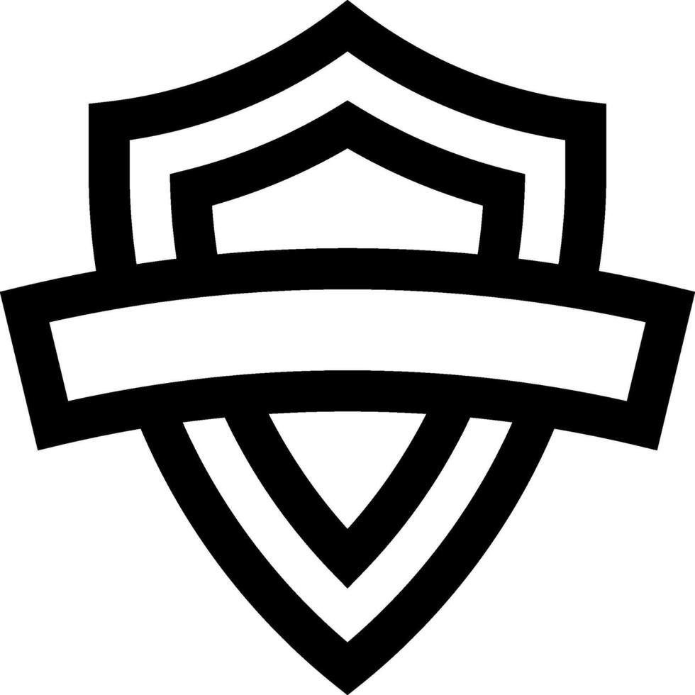 A shield with a ribbon on it vector