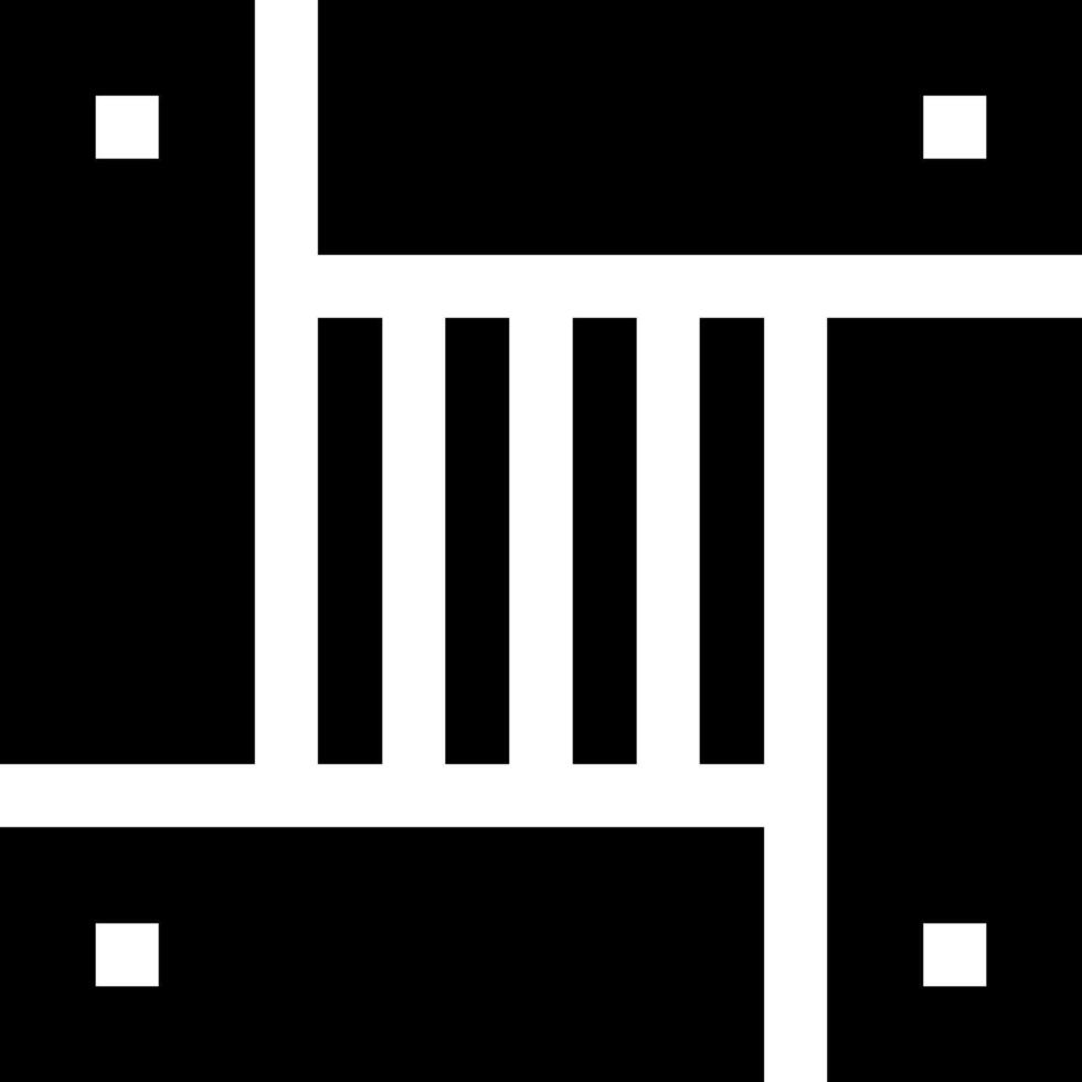 A black and white logo with squares vector