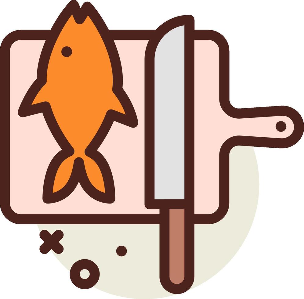 Fish and knife icon vector