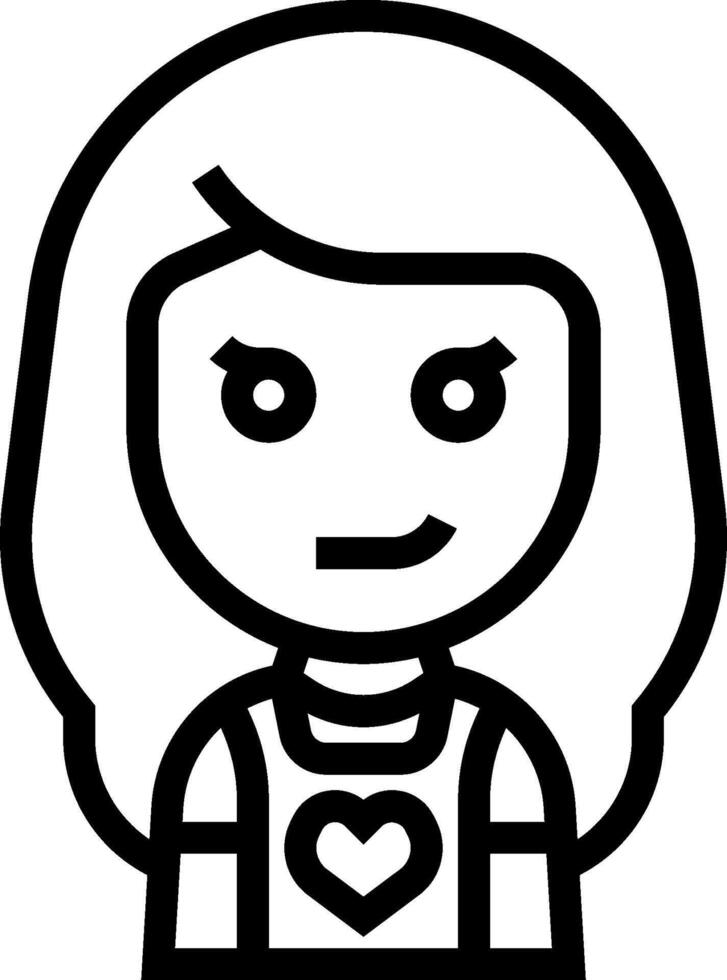 A girl with a heart on her face vector