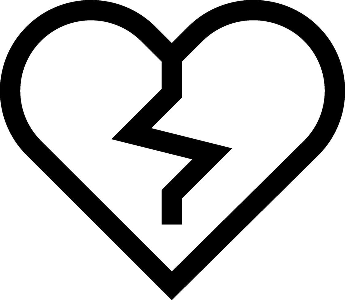 A broken heart with a broken line vector