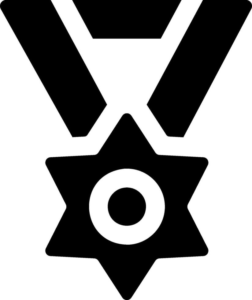 A black and white medal icon vector