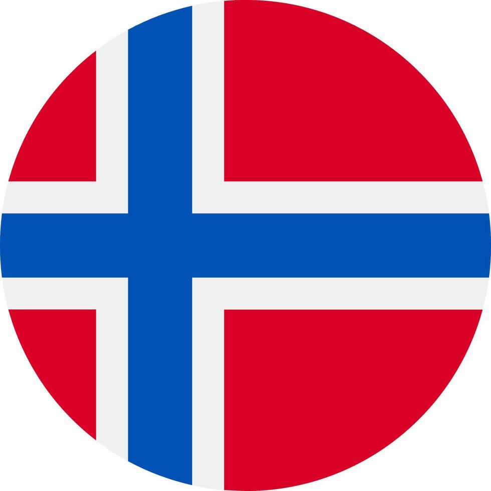 The flag of norway in a circle vector