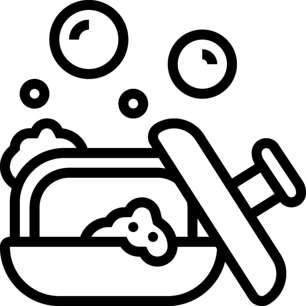 Bathtub with soap and bubbles icon vector