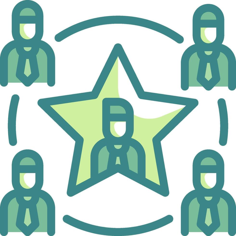 A star with people around it vector