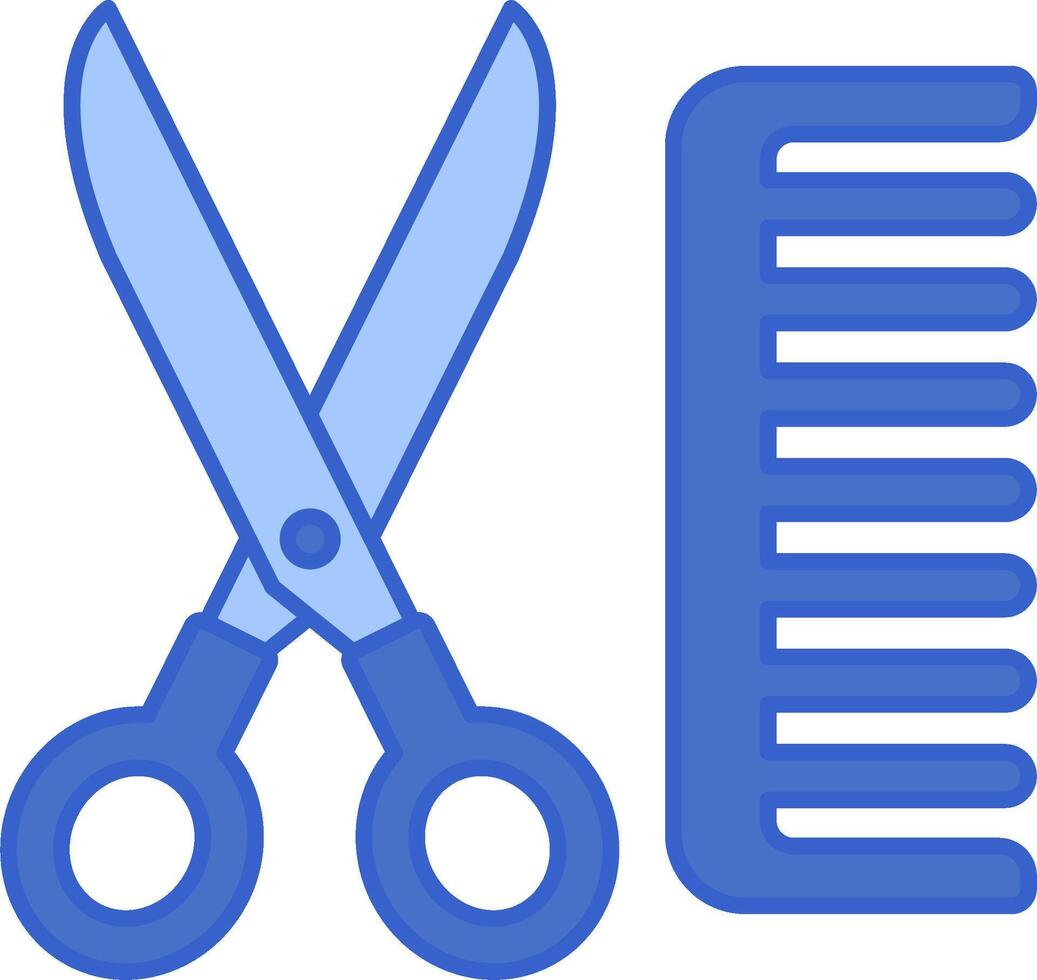 A pair of scissors and a comb are next to each other vector