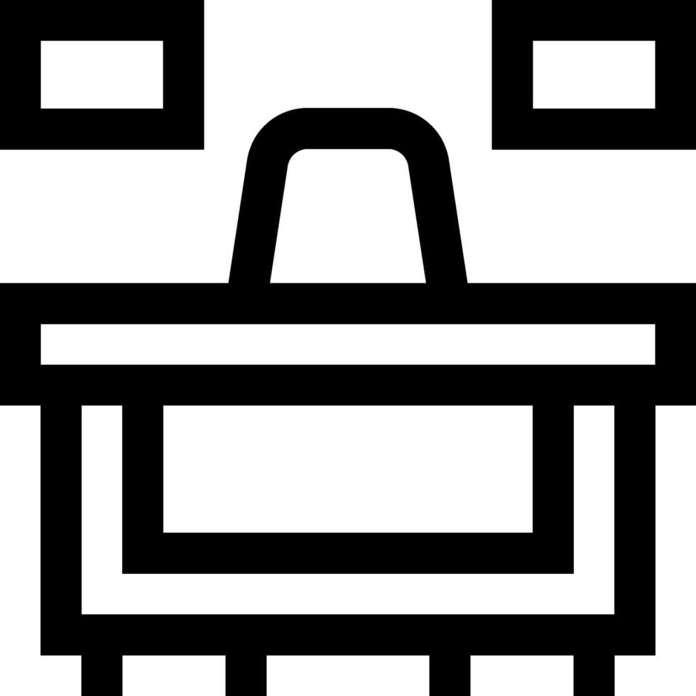 A black and white icon of a computer vector