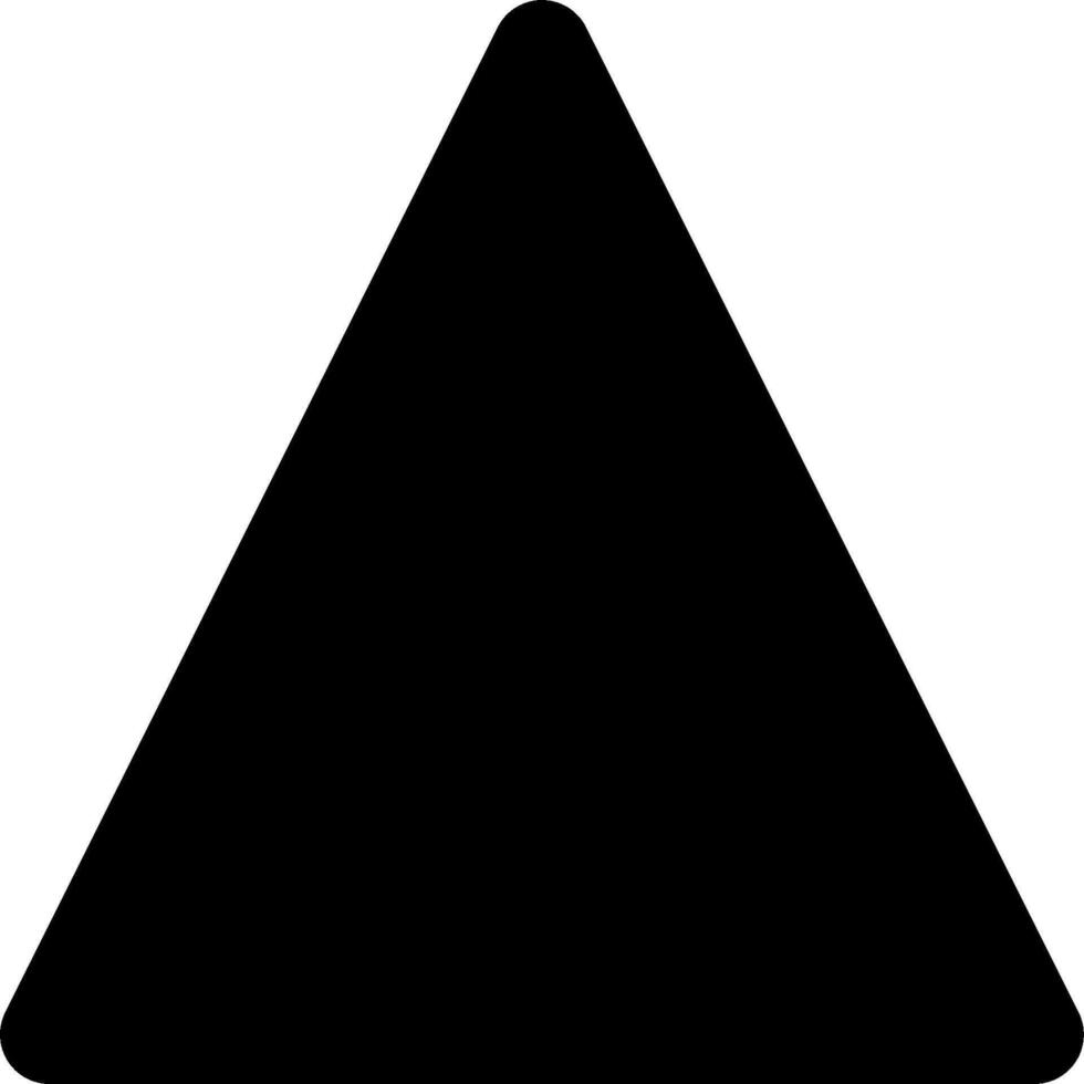 A black triangle with a white background vector