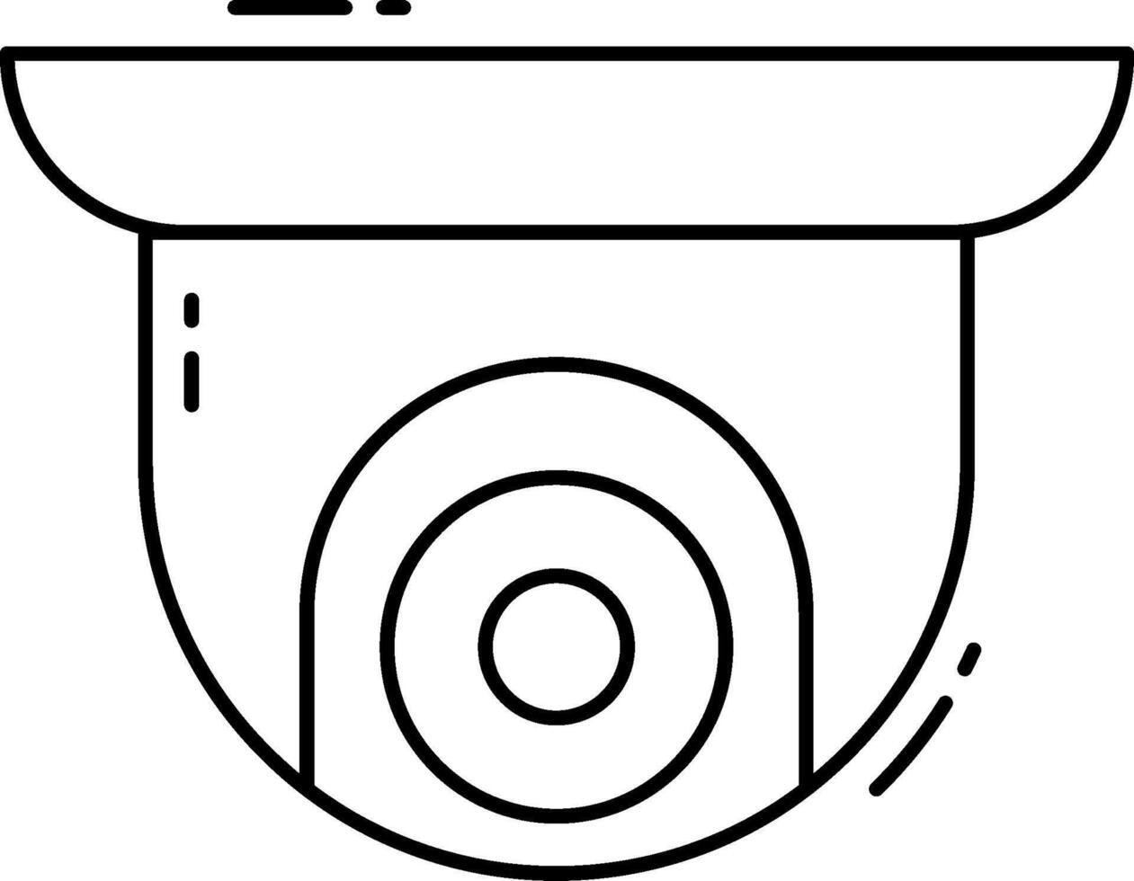 A black and white drawing of a security camera vector