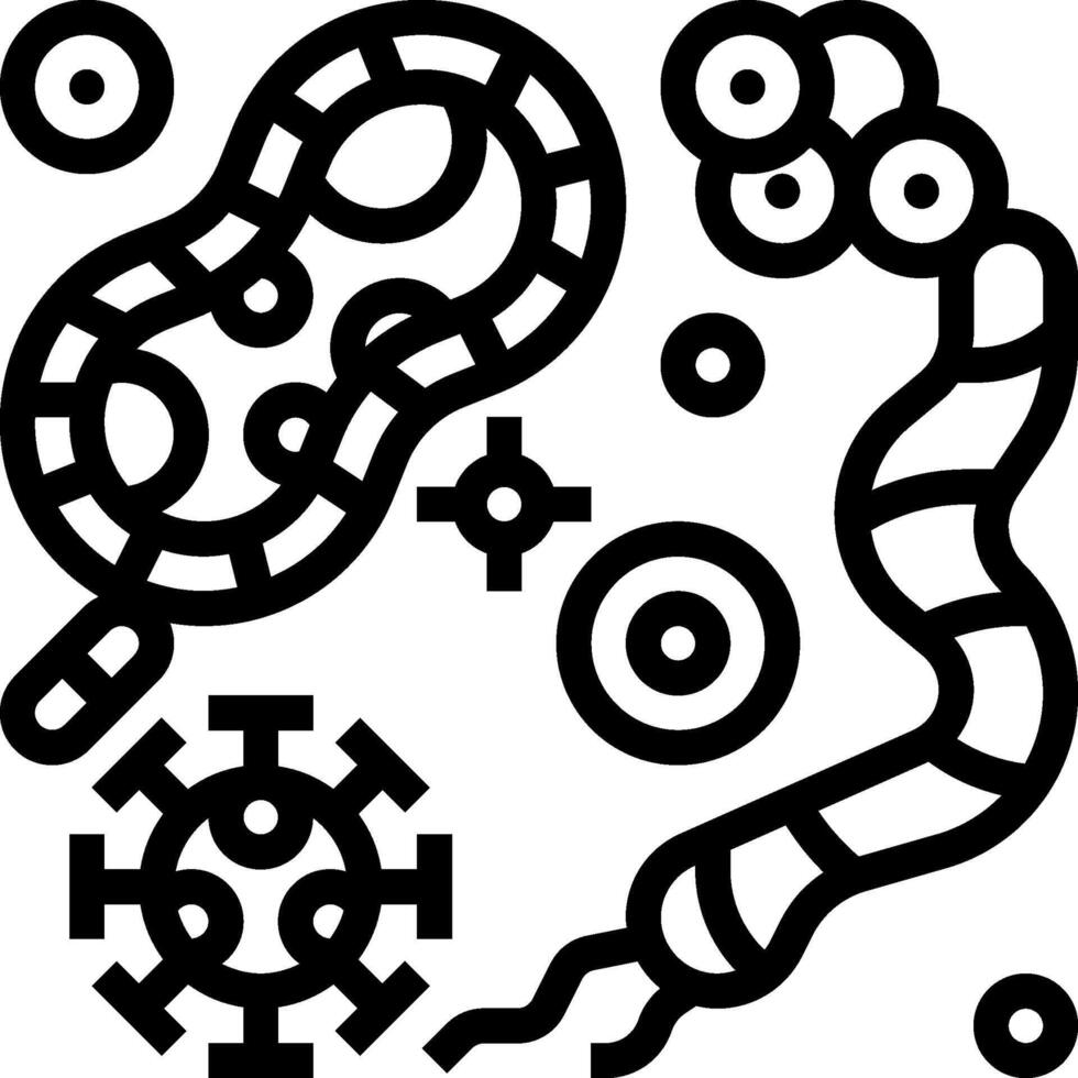 A black and white drawing of a worm and a circle vector