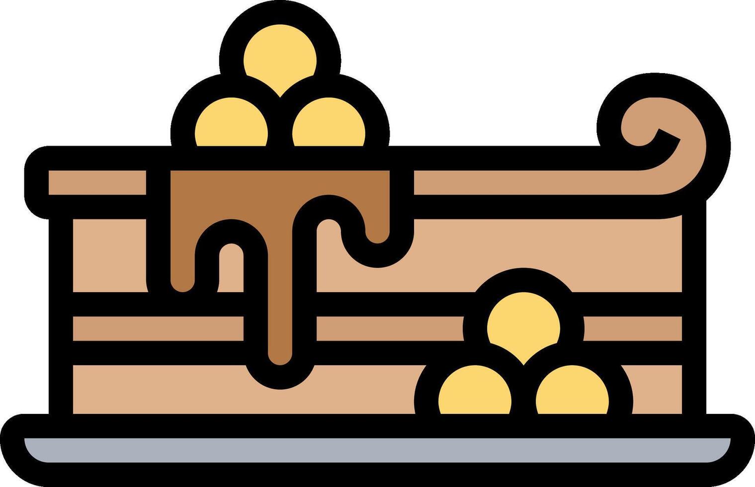 Cake icon with chocolate and eggs vector
