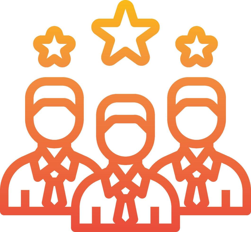 A group of people with stars around them vector