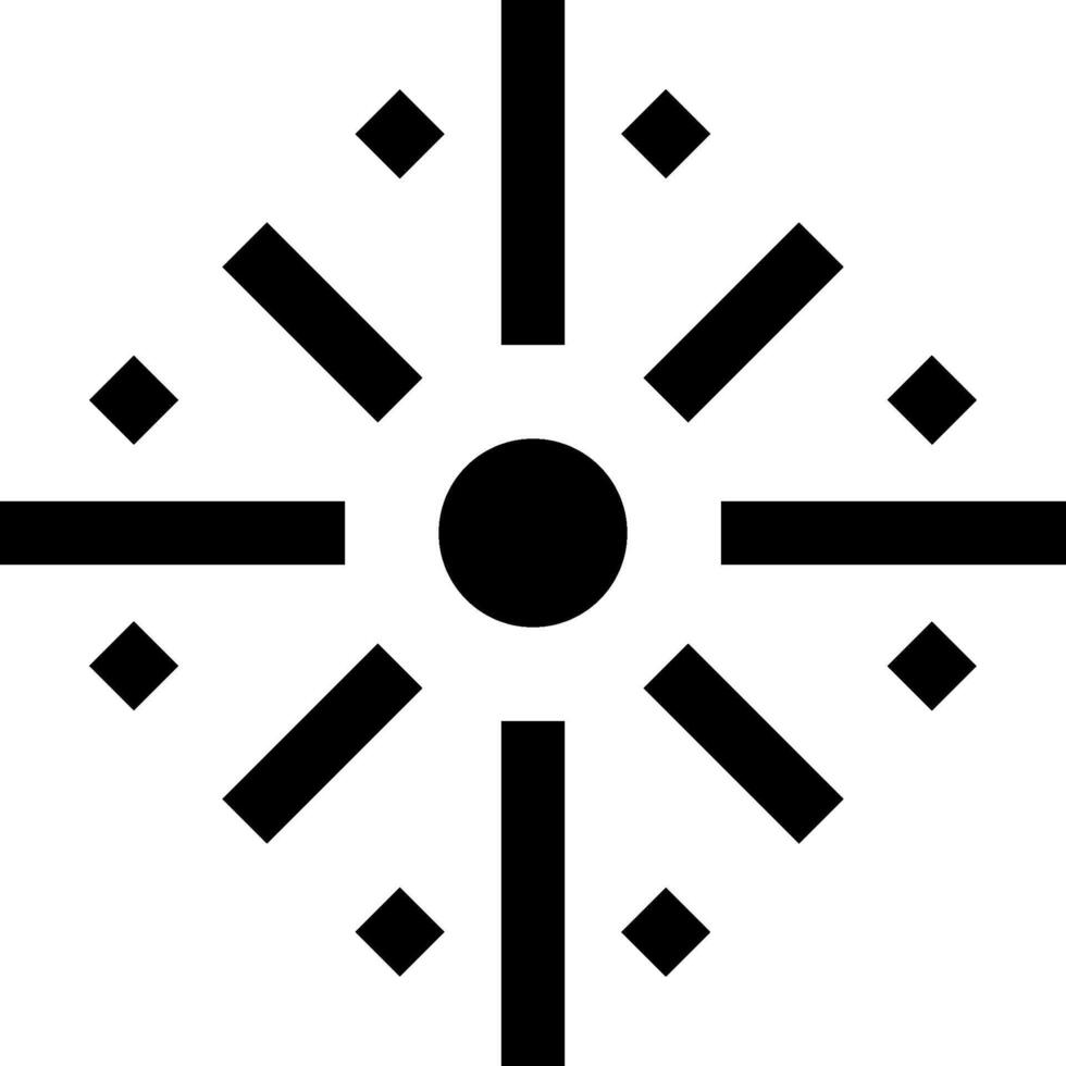 A black and white logo of a sun vector