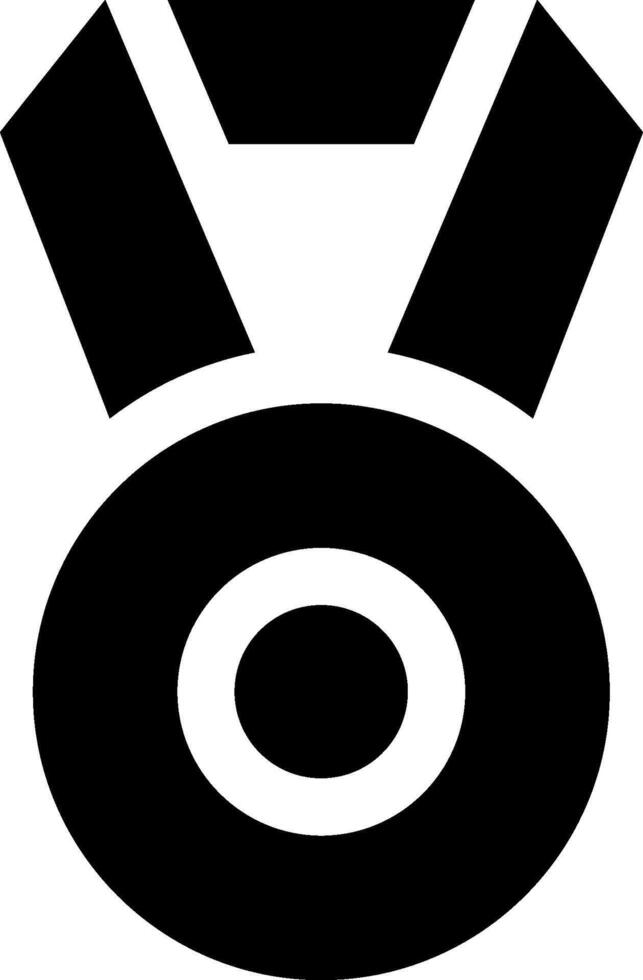 A black and white logo of a medal vector