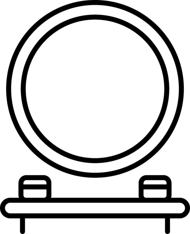 A black and white drawing of a mirror vector