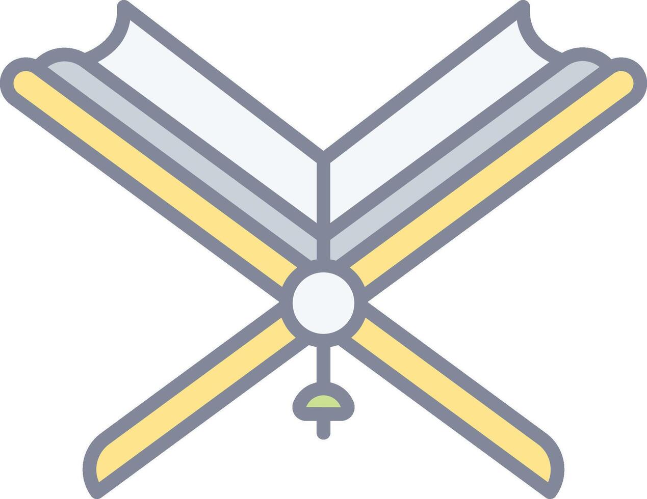 The quran is a book with a cross on top vector
